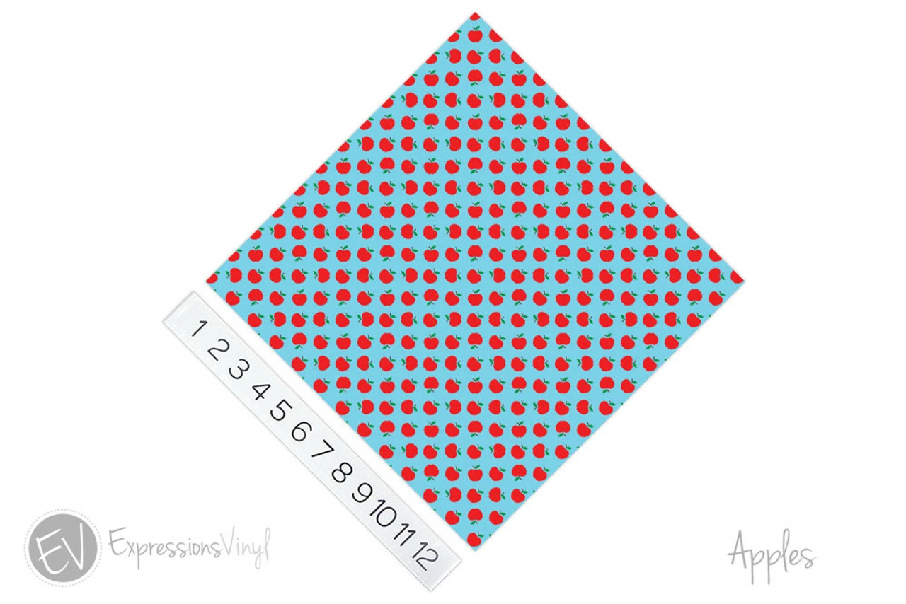 12"x12" Patterned Heat Transfer Vinyl - Apples 4 12"x12" Patterned Heat Transfer Vinyl - Apples - Image 2