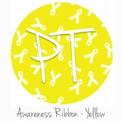 12"x12" Patterned Heat Transfer Vinyl - Awareness Ribbon - Yellow