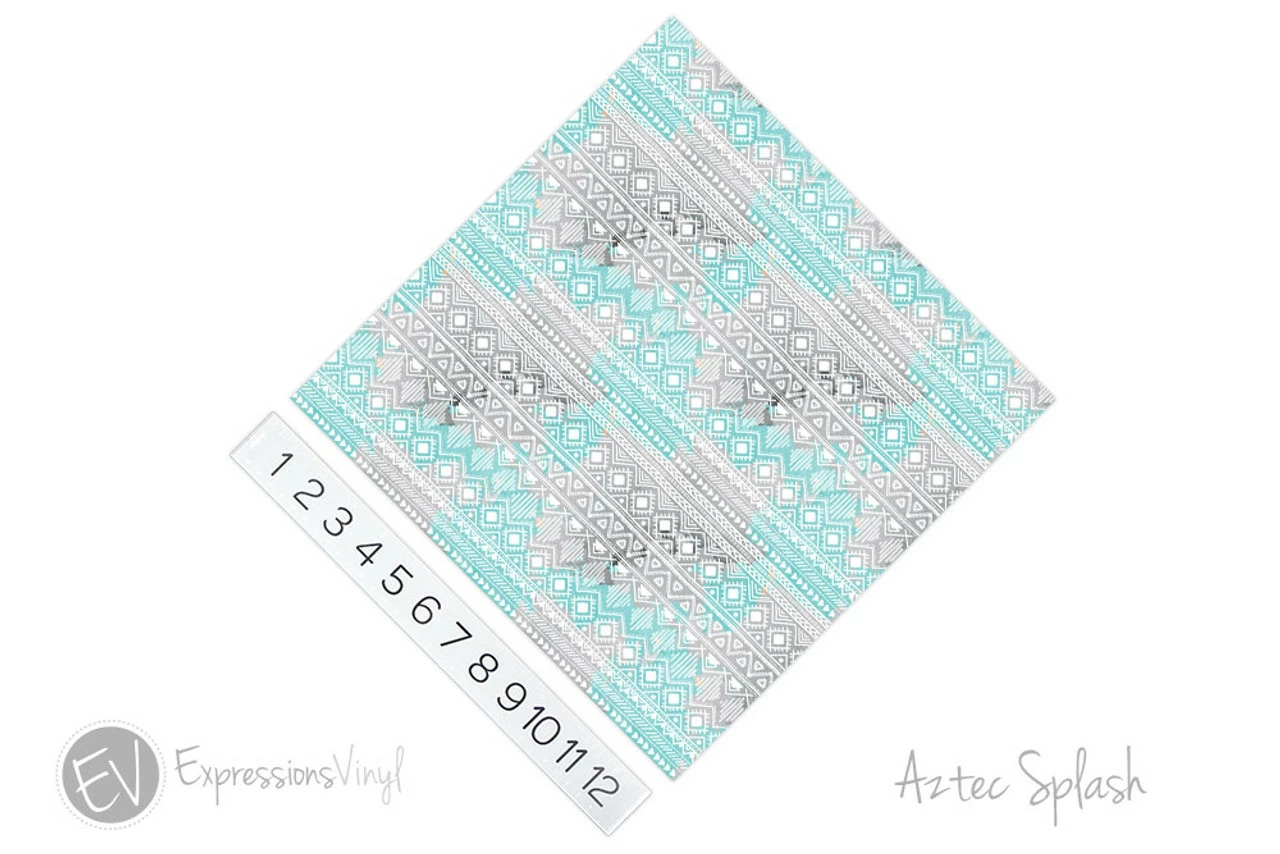 12"x12" Patterned Heat Transfer Vinyl - Aztec Splash 4 12"x12" Patterned Heat Transfer Vinyl - Aztec Splash - Image 2