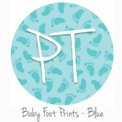 12"x12" Patterned Heat Transfer Vinyl - Baby Foot Prints - Blue