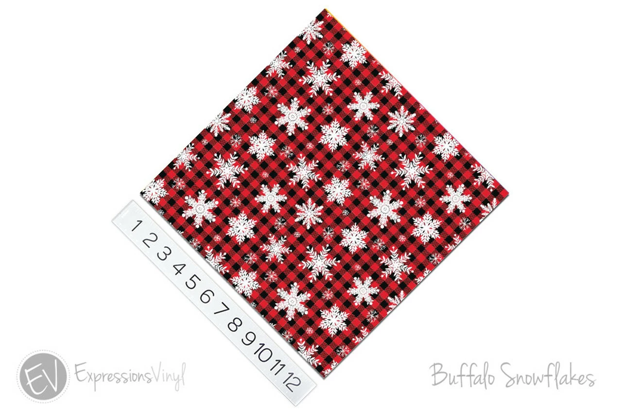12"x12" Patterned Heat Transfer Vinyl - Buffalo Snowflakes 4 12"x12" Patterned Heat Transfer Vinyl - Buffalo Snowflakes - Image 2