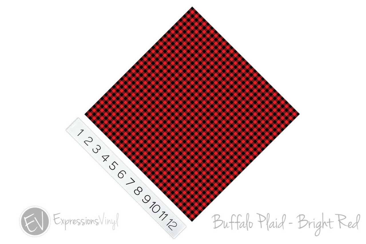 12"x12" Patterned Heat Transfer Vinyl - Buffalo Plaid - Bright Red 4 12"x12" Patterned Heat Transfer Vinyl - Buffalo Plaid - Bright Red - Image 2