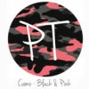 12"x12" Patterned Heat Transfer Vinyl - Camo - Black & Pink -EXPRESSIONS VINYL Sales Camo BlackAndPink 36528.1562013212