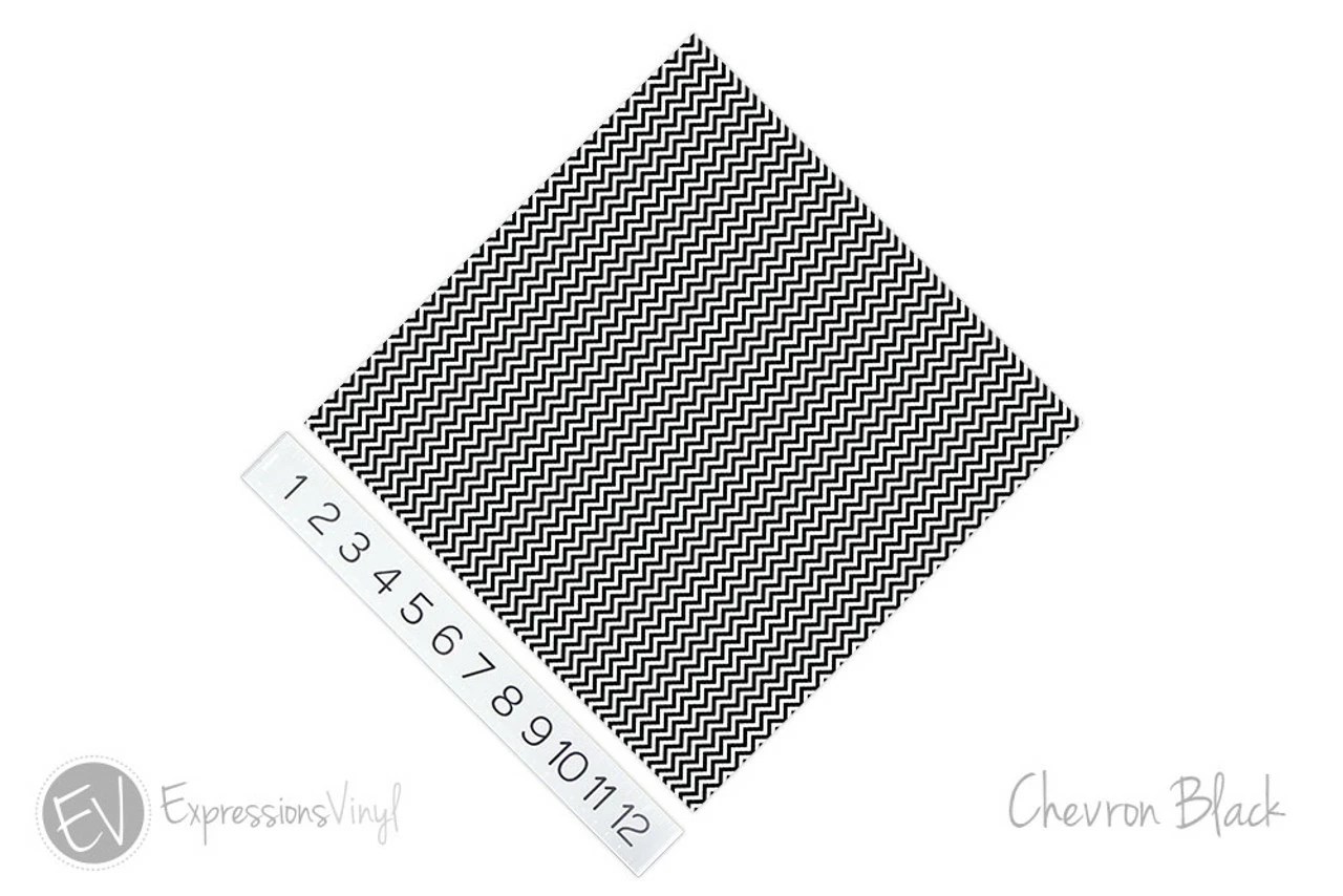 12"x12" Patterned Heat Transfer Vinyl - Chevron Black 4 12"x12" Patterned Heat Transfer Vinyl - Chevron Black - Image 2