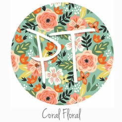 12"x12" Patterned Heat Transfer Vinyl - Coral Floral