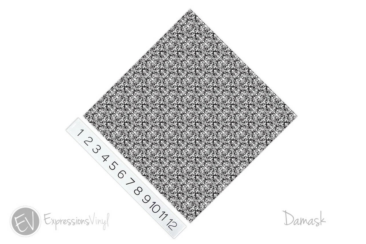 12"x12" Patterned Heat Transfer Vinyl - Damask 4 12"x12" Patterned Heat Transfer Vinyl - Damask - Image 2