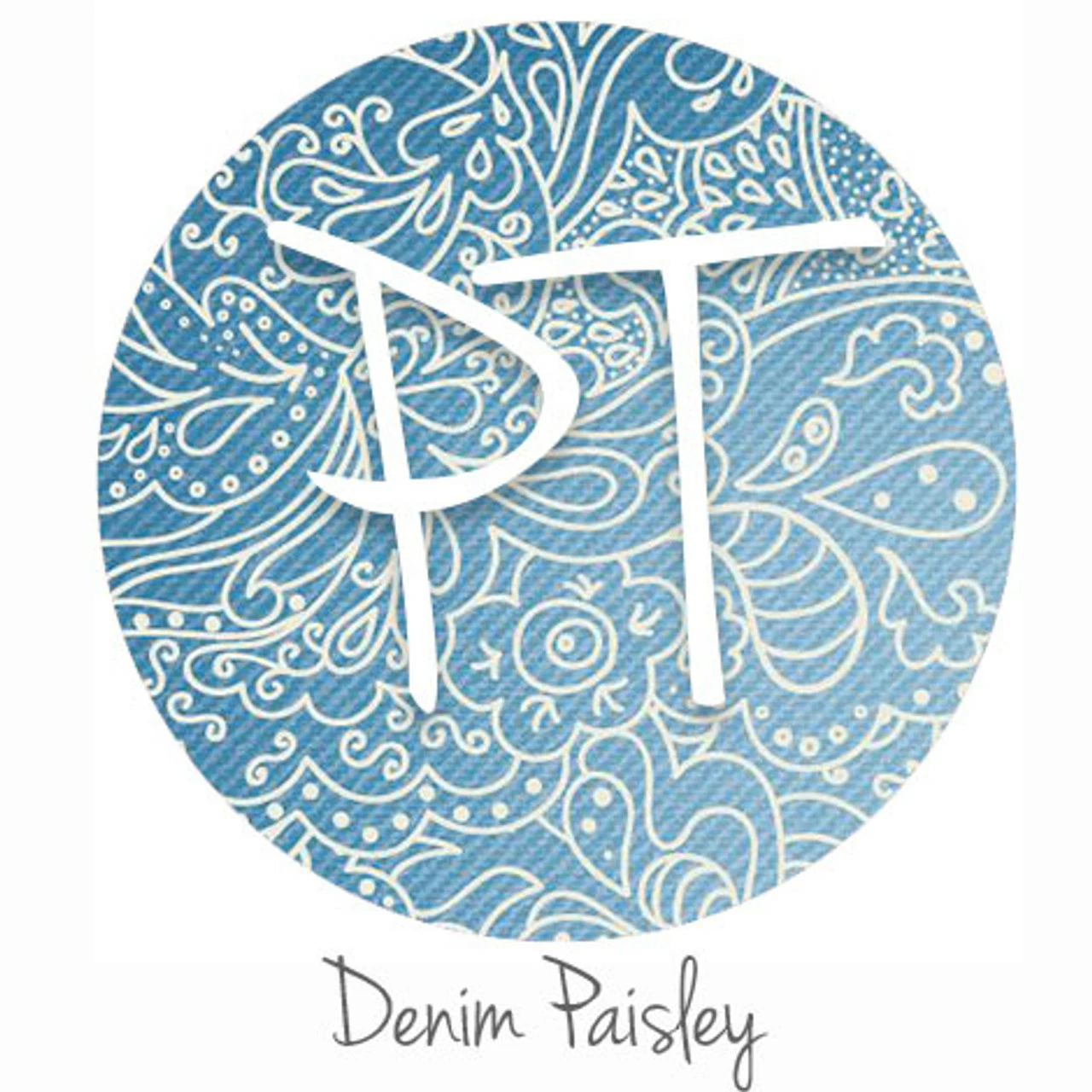 12"x12" Patterned Heat Transfer Vinyl - Denim Paisley 3 12"x12" Patterned Heat Transfer Vinyl - Denim Paisley