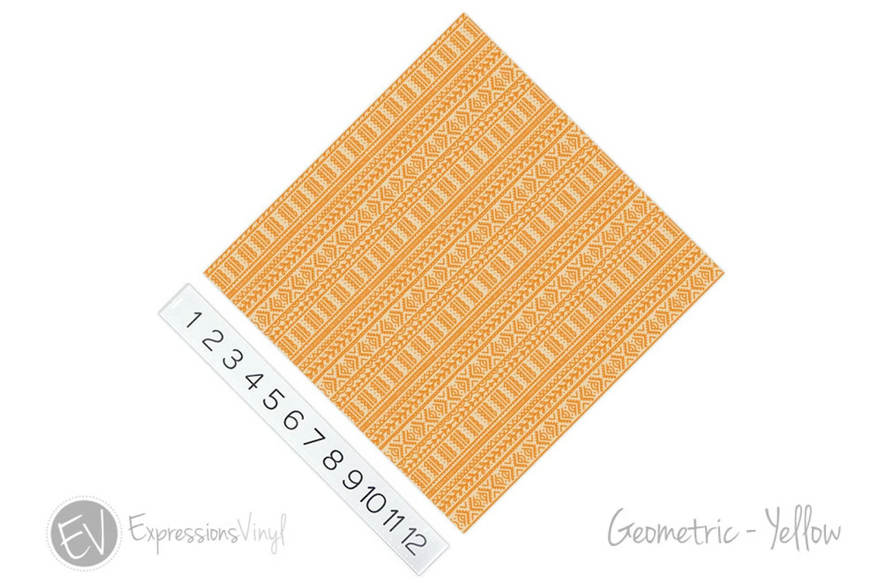 12"x12" Patterned Heat Transfer Vinyl - Geometric - Yellow 4 12"x12" Patterned Heat Transfer Vinyl - Geometric - Yellow - Image 2