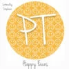 12"x12" Patterned Heat Transfer Vinyl - Happy Faces (Lettered By Stephanie)