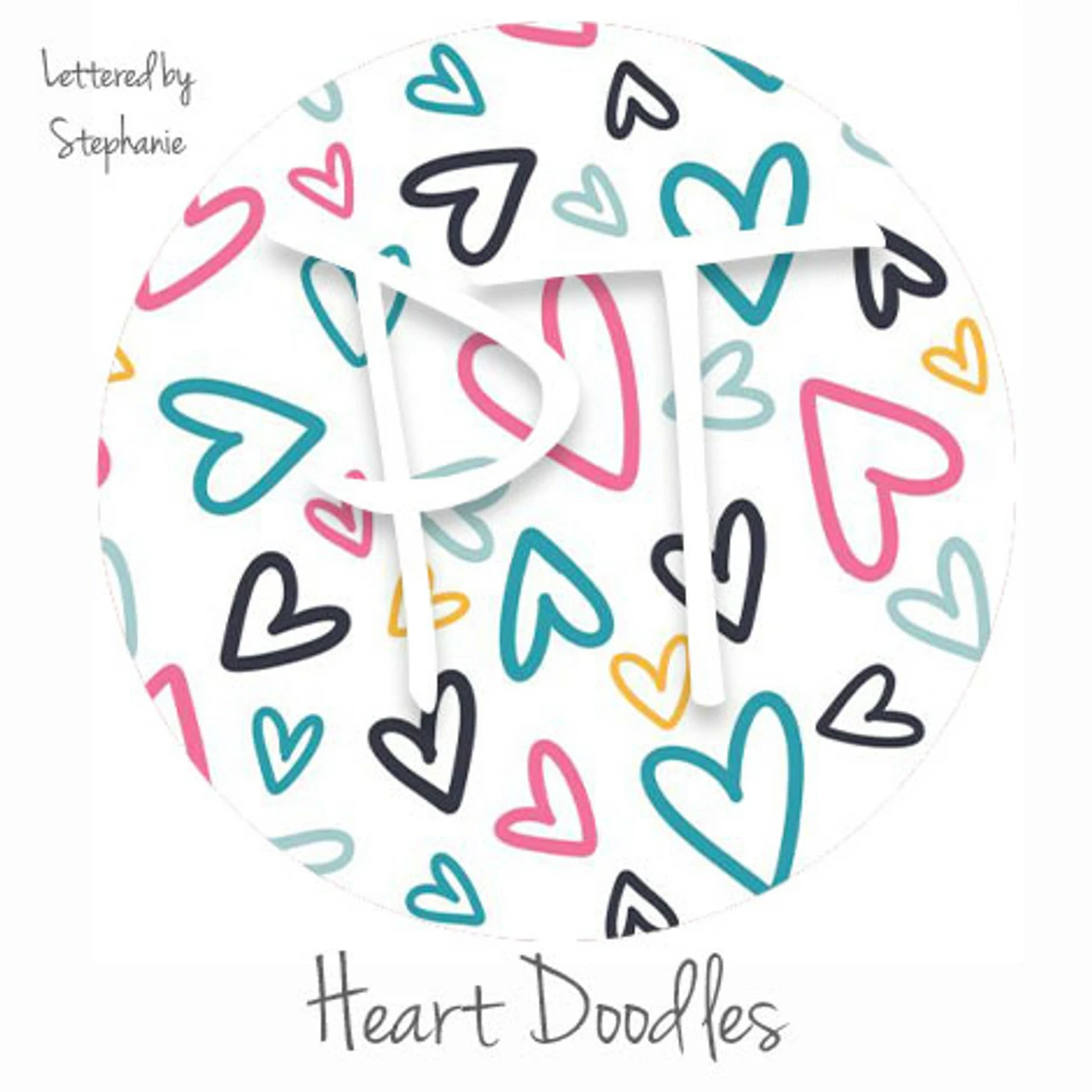 12"x12" Patterned Heat Transfer Vinyl - Heart Doodles (Lettered By Stephanie) 3 12"x12" Patterned Heat Transfer Vinyl - Heart Doodles (Lettered By Stephanie)