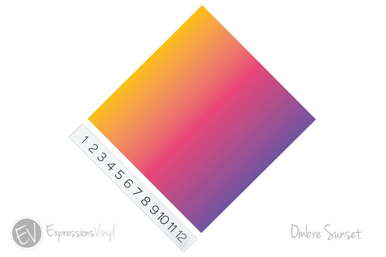 12"x12" Patterned Heat Transfer Vinyl - Ombre Sunset 4 12"x12" Patterned Heat Transfer Vinyl - Ombre Sunset - Image 2