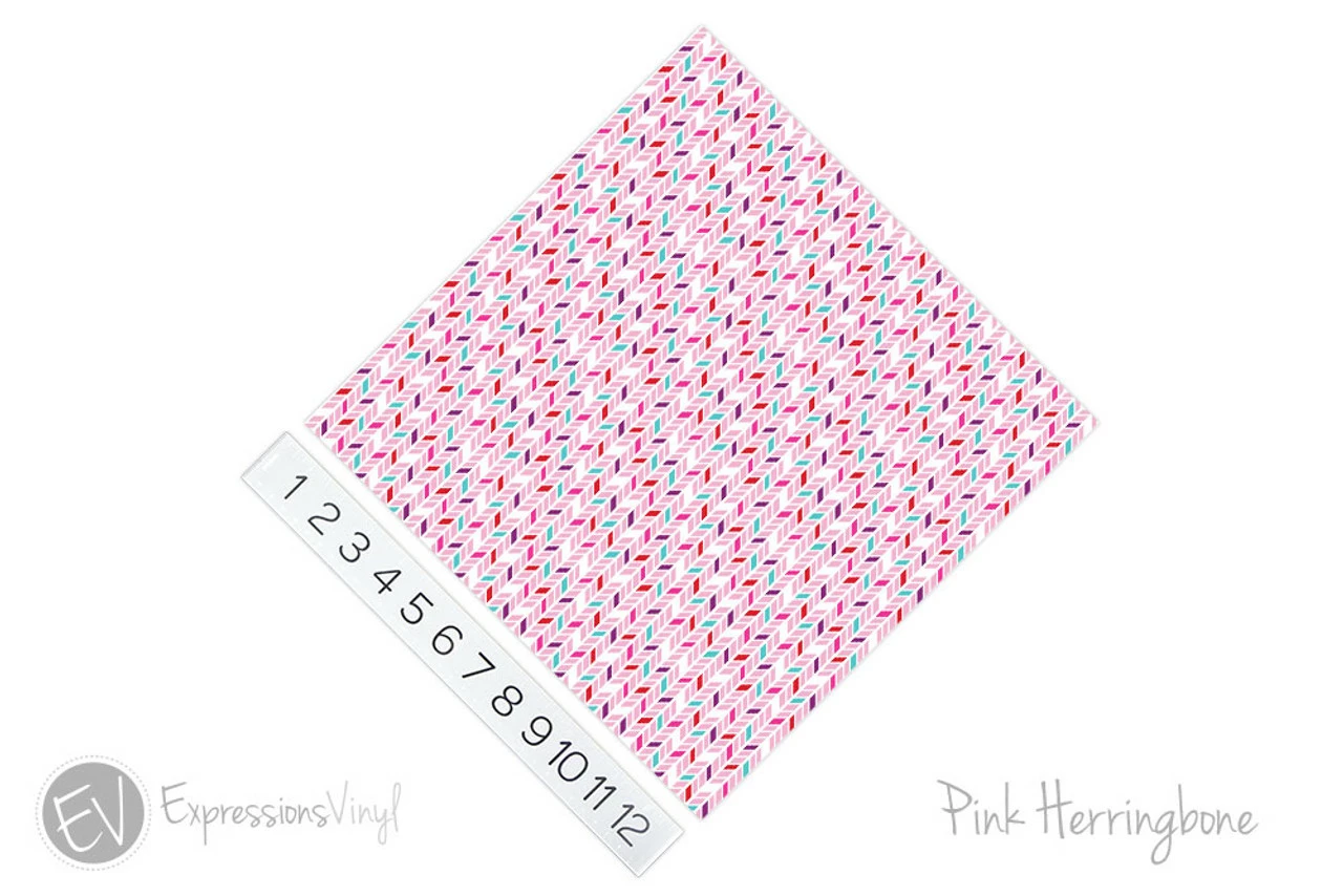 12"x12" Patterned Heat Transfer Vinyl - Pink Herringbone 4 12"x12" Patterned Heat Transfer Vinyl - Pink Herringbone - Image 2
