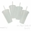 24oz Plastic Tumbler W/ Straw And Lid - 4 Pack