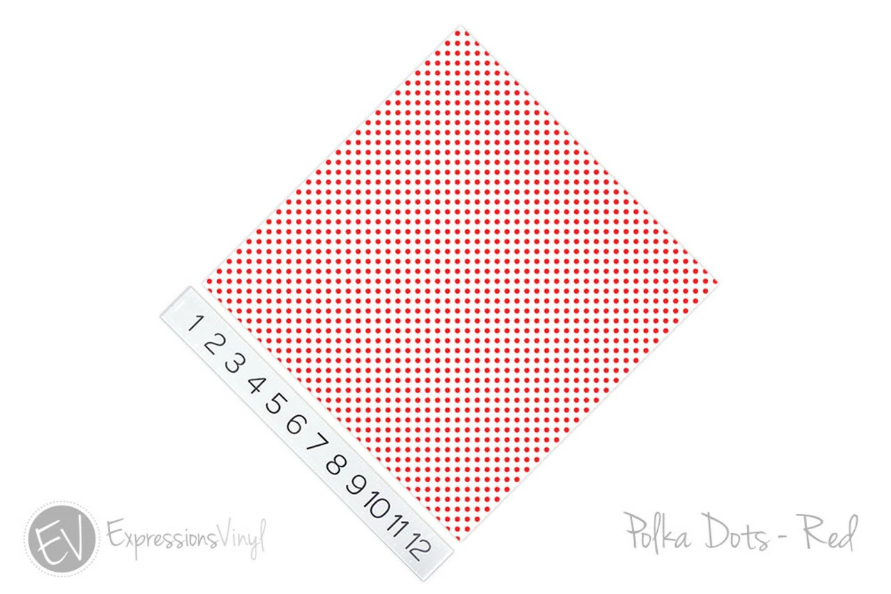 12"x12" Patterned Heat Transfer Vinyl - Polka Dots Red 4 12"x12" Patterned Heat Transfer Vinyl - Polka Dots Red - Image 2