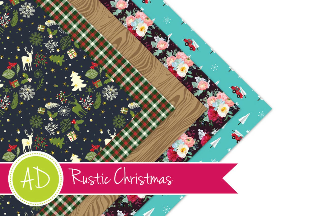Rustic Christmas - Permanent Patterned Vinyl Collection 3 Rustic Christmas - Permanent Patterned Vinyl Collection