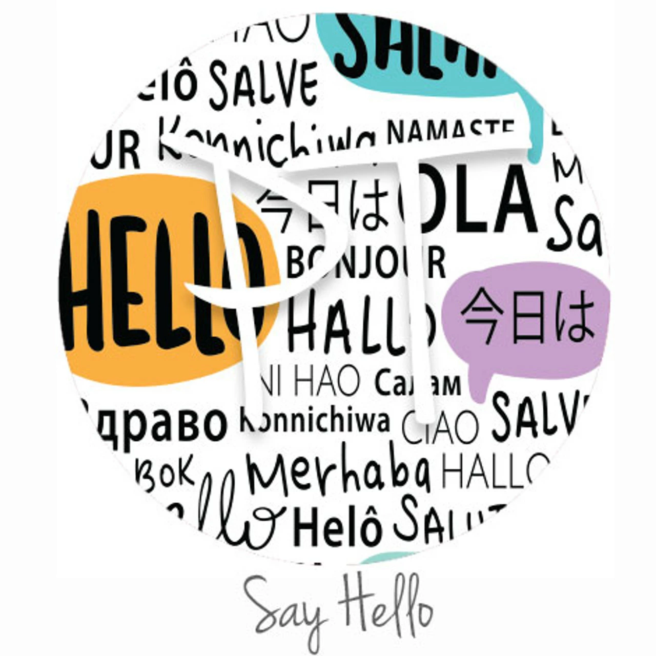 12"x12" Patterned Heat Transfer Vinyl - Say Hello 3 12"x12" Patterned Heat Transfer Vinyl - Say Hello