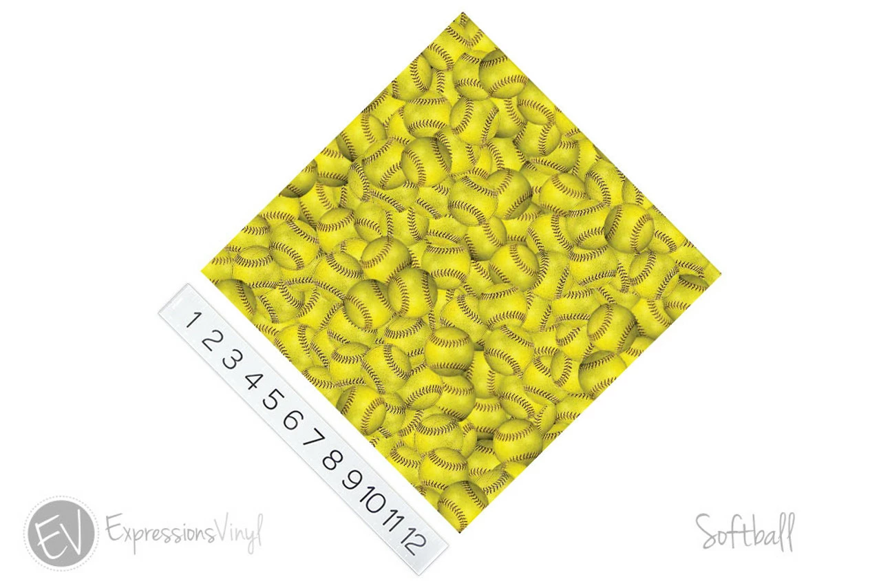 12"x12" Patterned Heat Transfer Vinyl - Softball 4 12"x12" Patterned Heat Transfer Vinyl - Softball - Image 2