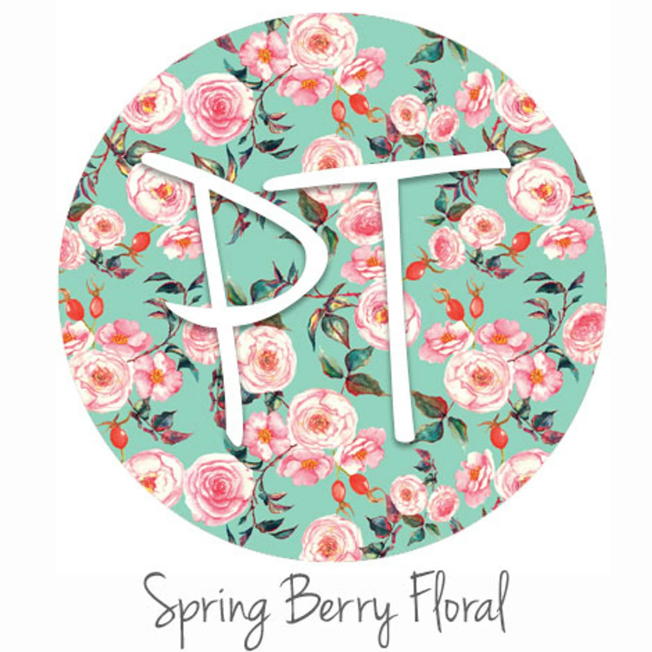12"x12" Patterned Heat Transfer Vinyl - Spring Berry Floral 3 12"x12" Patterned Heat Transfer Vinyl - Spring Berry Floral
