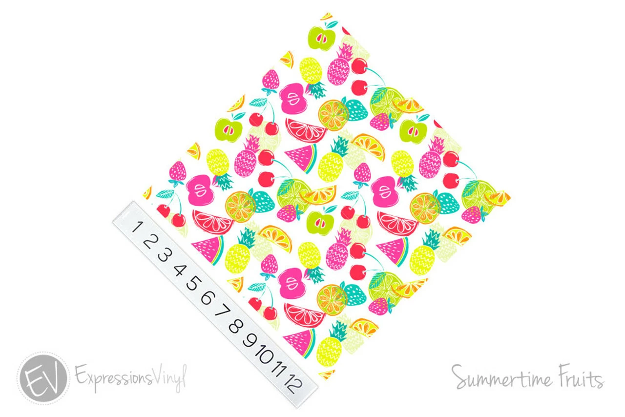 12"x12" Patterned Heat Transfer Vinyl - Summertime Fruits 4 12"x12" Patterned Heat Transfer Vinyl - Summertime Fruits - Image 2
