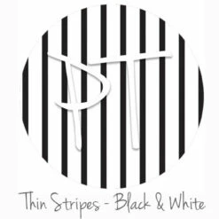 12"x12" Patterned Heat Transfer Vinyl - Thin Stripe Black & White