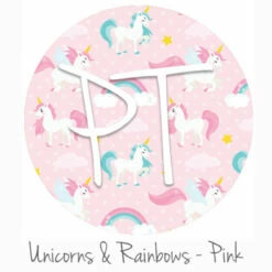 12"x12" Patterned Heat Transfer Vinyl - Unicorns & Rainbows - Pink