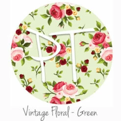 12"x12" Patterned Heat Transfer Vinyl - Vintage Floral - Green