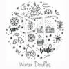 12"x12" Patterned Heat Transfer Vinyl - Winter Doodles