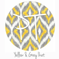 12"x12" Patterned Heat Transfer Vinyl - Yellow & Grey Ikat
