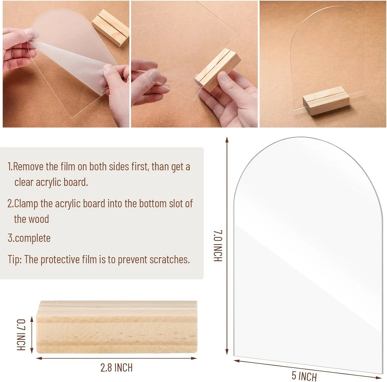 5"x7" Acrylic Arch Sign - 2pk. 4 5"x7" Acrylic Arch Sign - 2pk. - Image 2